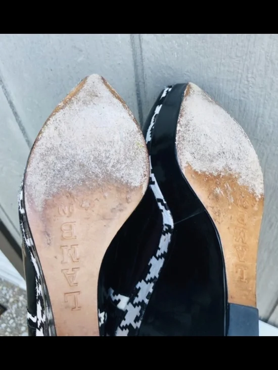 L.A.M.B Black & White Houndstooth Wedge Oxford - Women - Picture 5 of 5